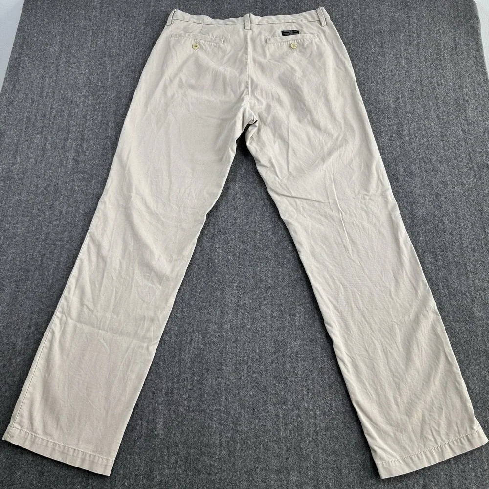 Banana Republic Gavin Chino Men's 33x34 Ivory Pants 100% Cotton Straight